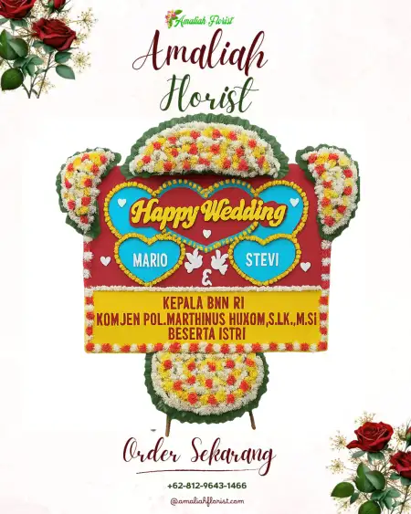 Papan Bunga Pernikahan Pandak